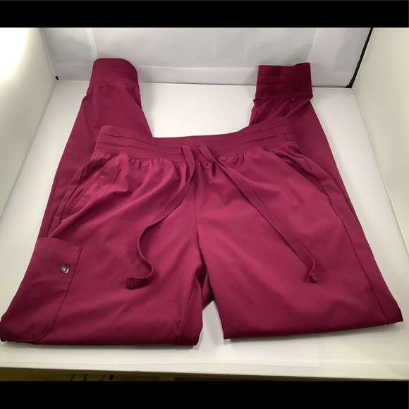 Scrub Joy Women Maroon Scrub Pants SM - Picture 3 of 8